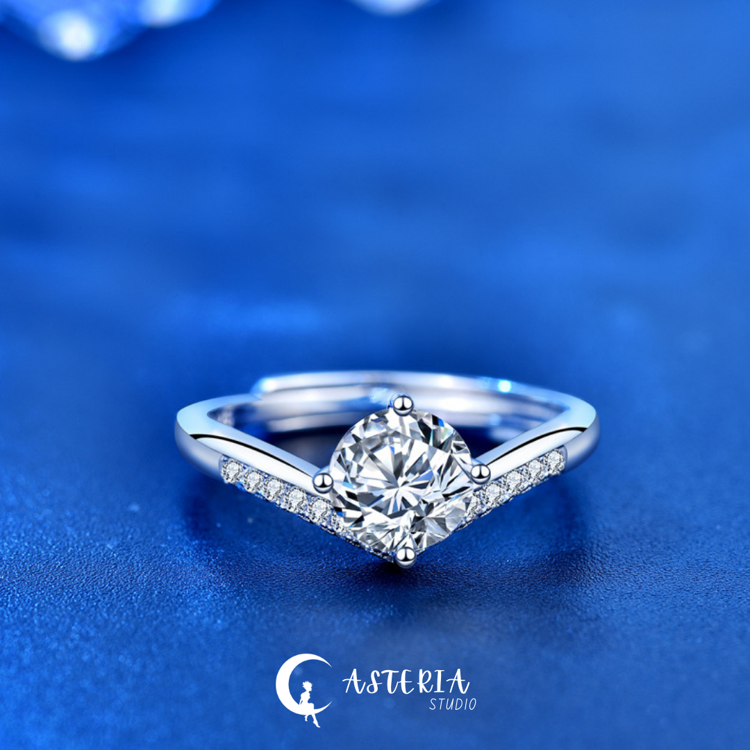 Moissanite Princess Ring