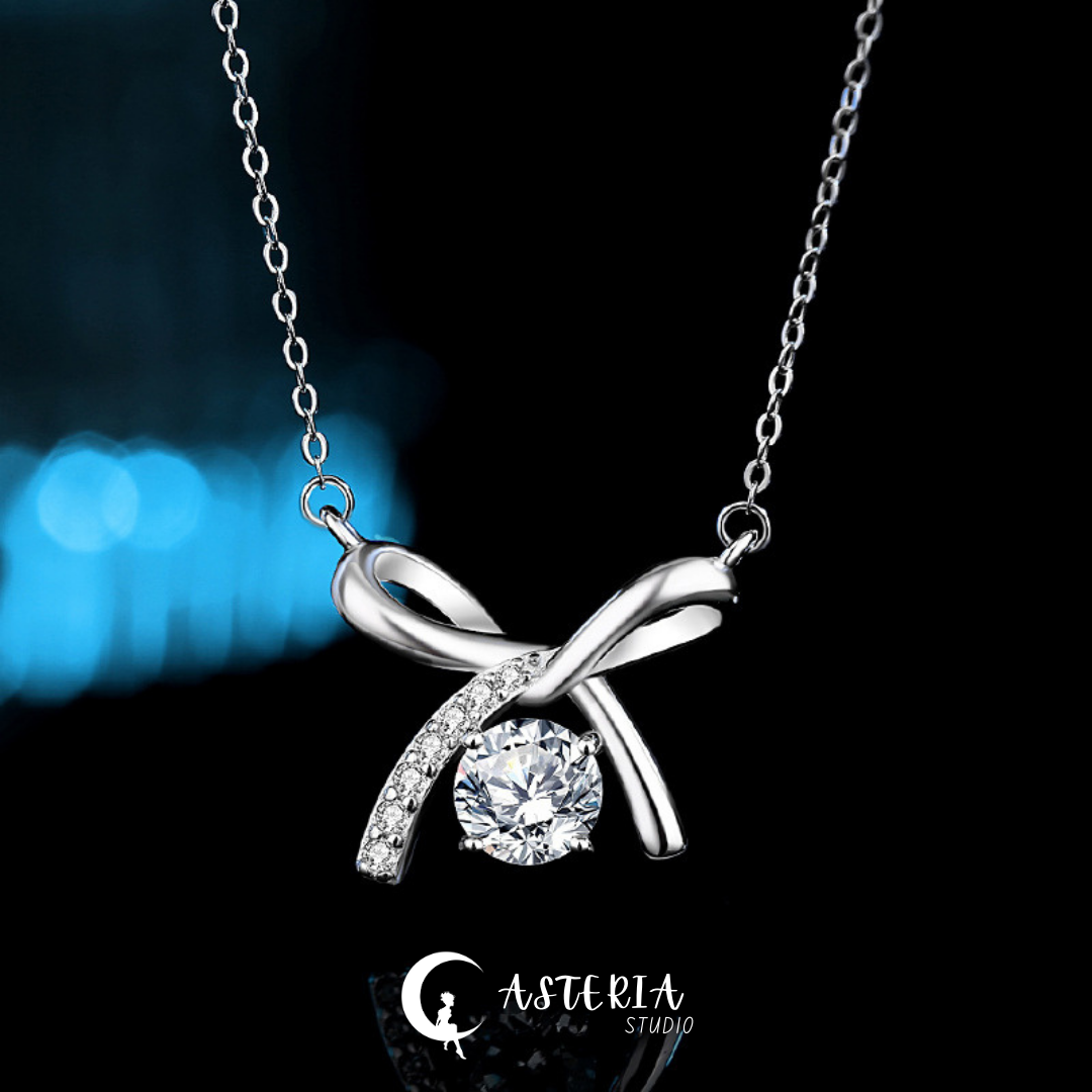 Moissanite Ribbon Necklace