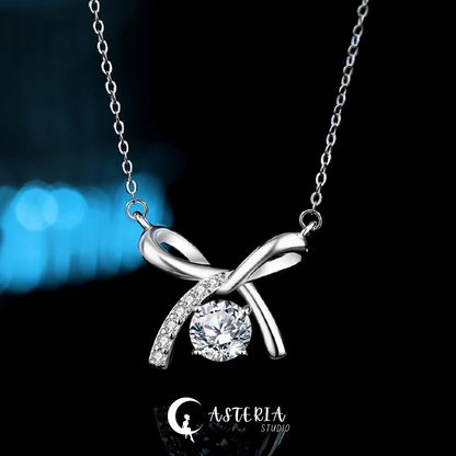 Moissanite Ribbon Necklace