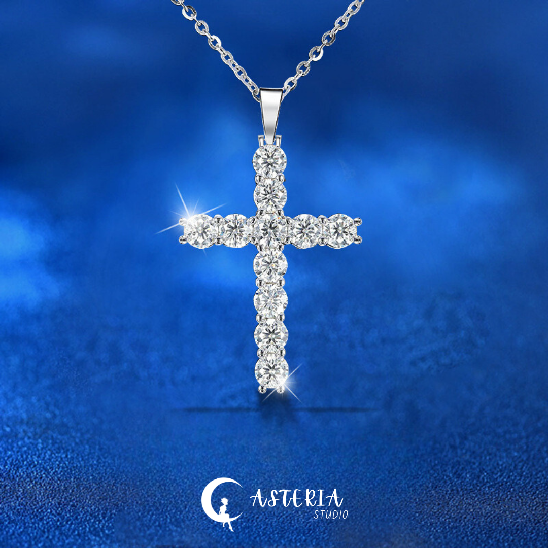 Cross Moissanite Necklace