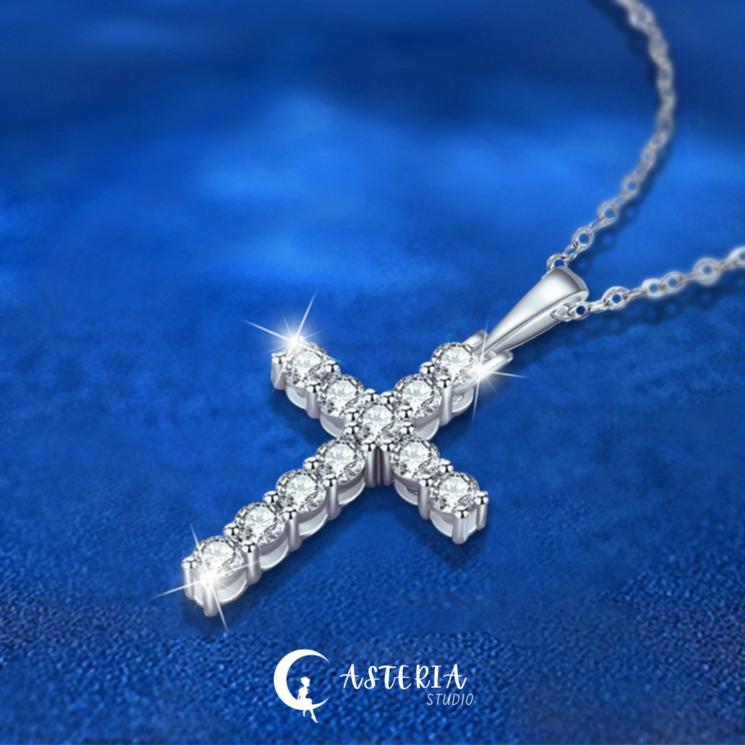 Cross Moissanite Necklace