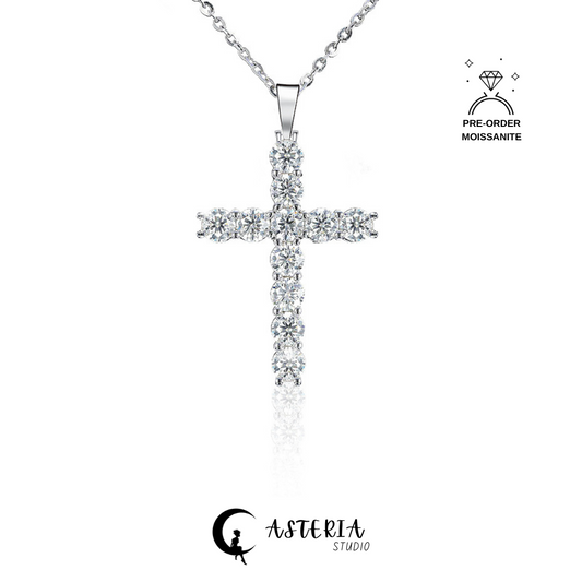 Cross Moissanite Necklace